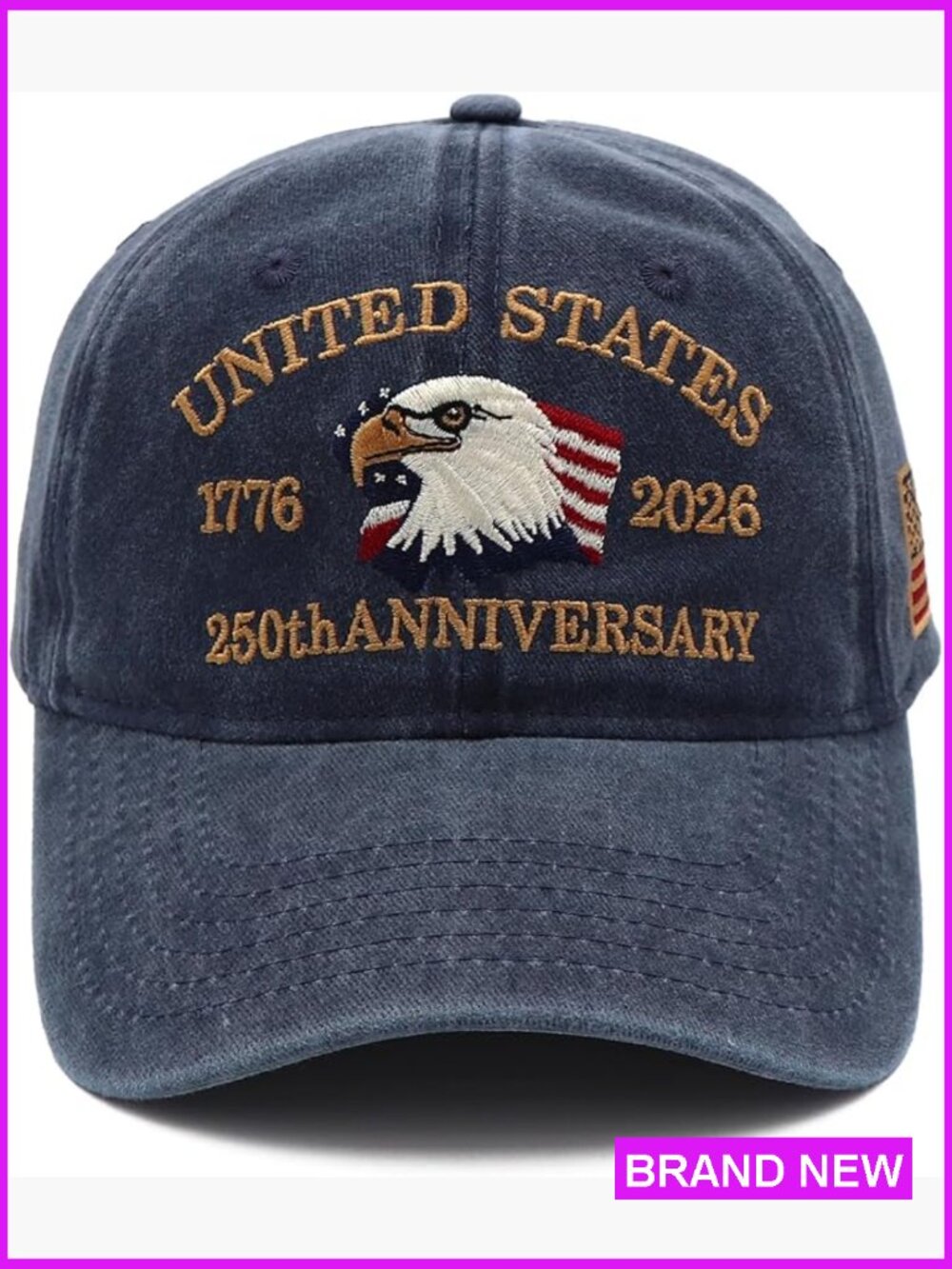 Patriotic Usa Baseball Cap 250th Anniversary Embroidered Eagle Adjustable Hat